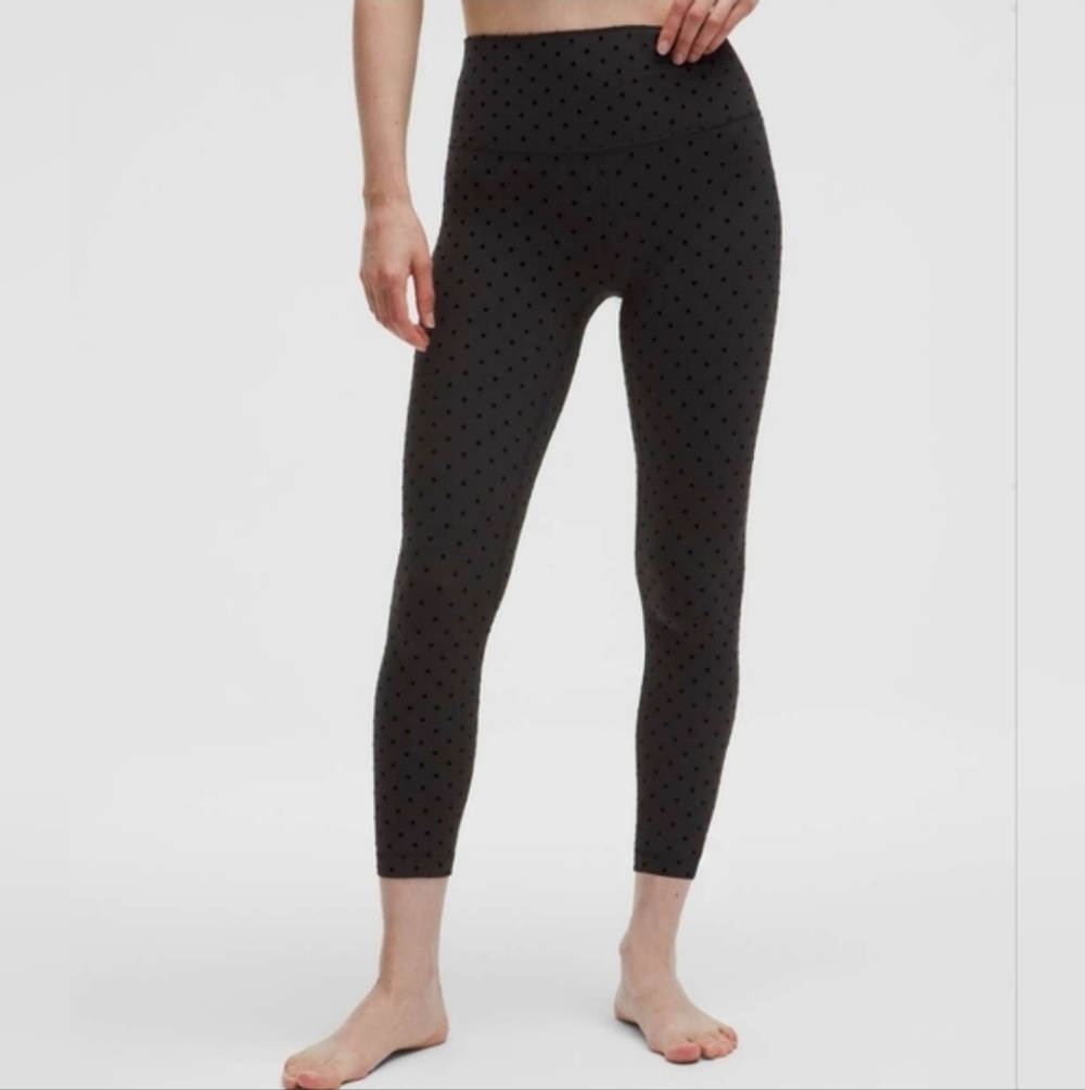 Lululemon Polka Flock Align Leggings Black Polka Dot Size 4 25" Inseam